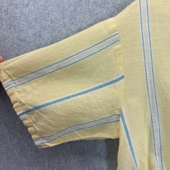 Madewell Womens Size XXS Yellow Green Atlantic Stripe Blouse Button Front Top - Picture 9 of 13